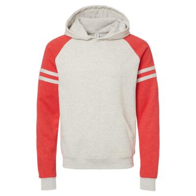 Unisex Nublend® Varsity Colorblocked Raglan Hooded Sweatshirt Thumbnail
