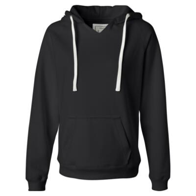 Women's Sueded V-Neck Hooded Sweatshirt Thumbnail