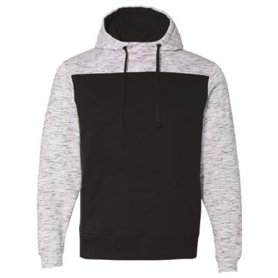 Men's Mélange Fleece Colorblocked Hooded Sweatshirt Thumbnail