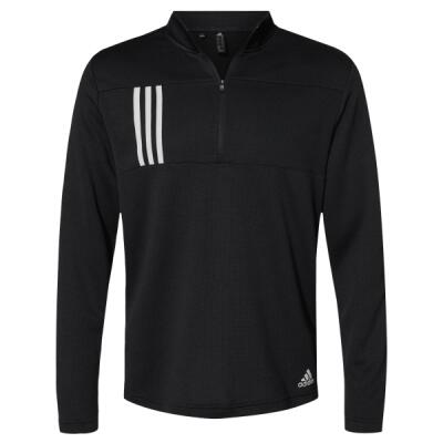 Men's 3-Stripes Double-Knit Quarter-Zip Pullover Thumbnail